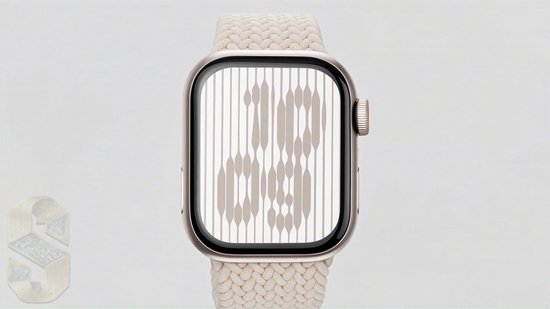 Stravo Gevlochten Nylon Bandje – Geschikt voor Apple Watch 42/41/40/38mm (Series 12/11/10/9/8/7/6/5/4/SE/3/2/1) – Solo-stijl – Verstelbaar & Elastisch – Starlight – S/M