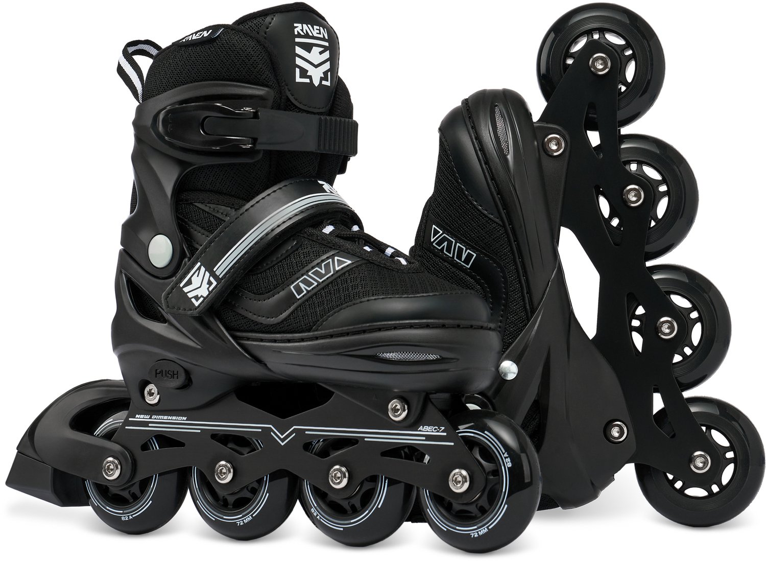 Raven Drill 2-in-1 set: Skeelers en ijshockeyschaatsen Raven 34-37 Zwart