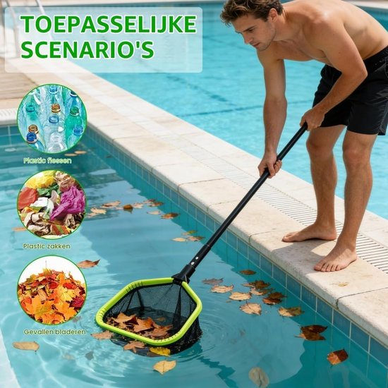 Zwembad Skimmer Net - Groen - 1 x 1 x 1 cm - Dubbellaags Aluminium Frame - Voor Zwembaden — afbeelding 3