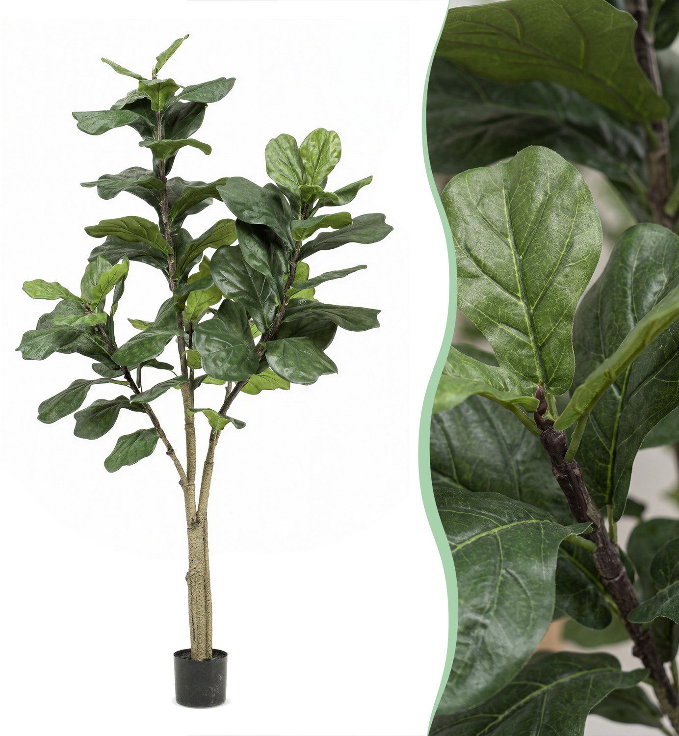 Green Harmony Plants Kunstplant - Ficus Lyrata - Tabaksplant - 180 cm Green