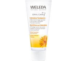 WELEDA Calendula Tandpasta - Zonder Fluoride - Reinigt Mild Maar Grondig & Verwijdert Tandplak - Beschermt Tegen Tandbederf & Helpt Het Tandvlees Verstevigen - 100% Natuurlijke Ingrediënten - 75ml