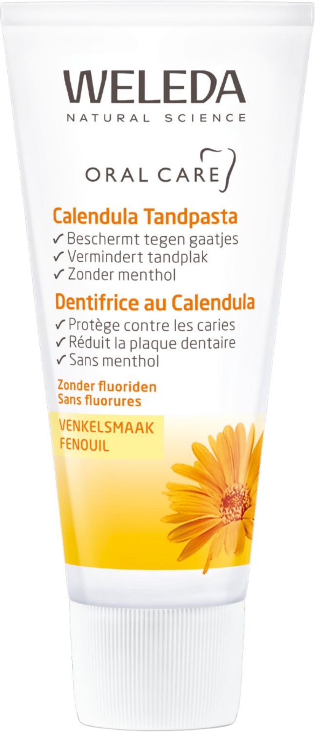 Bol.com WELEDA Calendula Tandpasta - Zonder Fluoride - Reinigt Mild Maar Grondig & Verwijdert Tandplak - Beschermt Tegen Tandbed... aanbieding