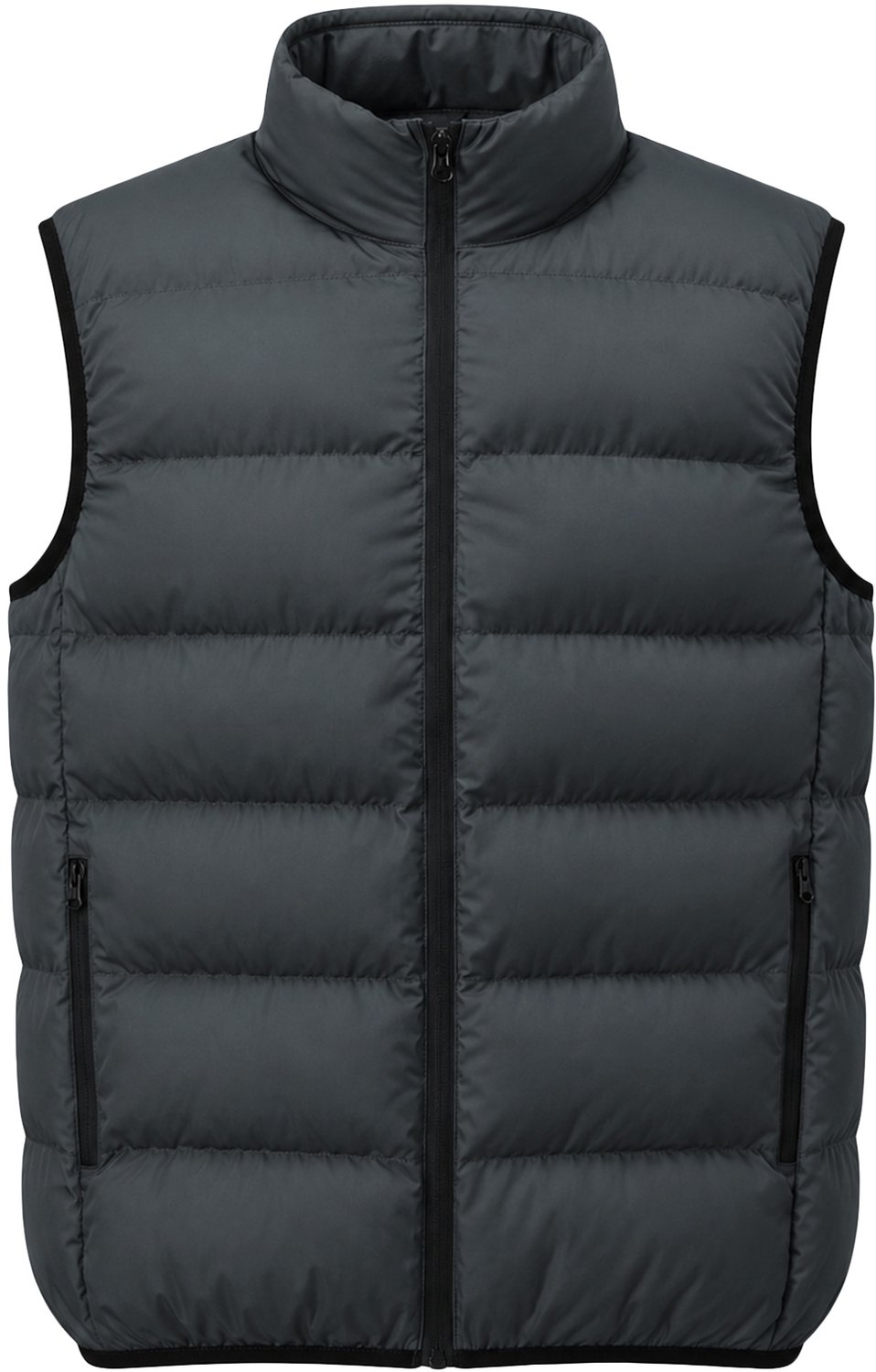 ALLTHEMEN Heren Gewatteerde Bodywarmer Effen Opstaande Kraag Warm 2XL Grijs