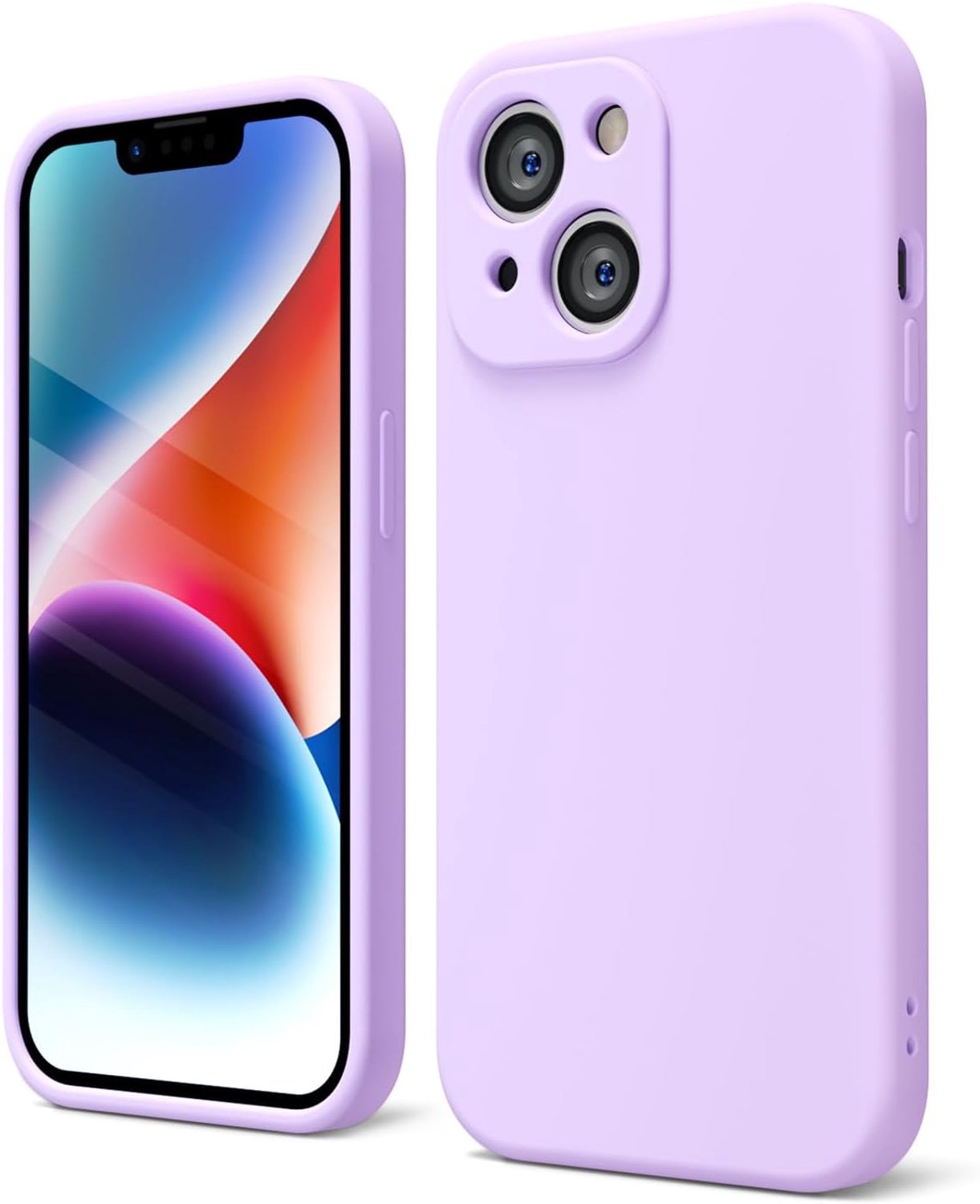 Hoesje voor iPhone 14 met camerabescherming, lila