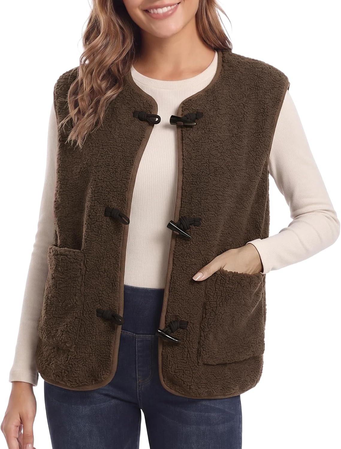 Fleece Weste, zonder mouwen, voor herfst en winter