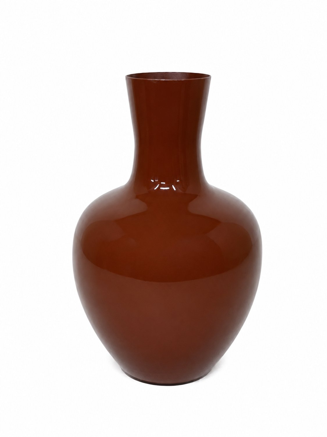 by Mooss - Vaas Ø20 x 32 cm - Brown - Hoogglans - Modern - Luxe - Design - Glanzend - Stijlvol - Elegant - Chique - Trendy - Decoratief - Woondecoratie