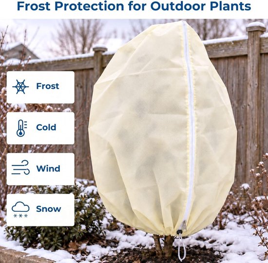 Winterbescherming voor planten, 2 stuks, ademend, 80 g/m², 160 x 100 cm — afbeelding 3