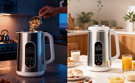 Elektrische Blender - Automatische Blender - Sojamelkmaker - Multifunctionele Keukenmachine - 1200 ml - 24 uurs Timer - 4 uur Warmtebehoud - Zelfreinigend - 8-in-1 - Voor Sojamelk & Notenmelk & Babyvoeding & Sap — afbeelding 2