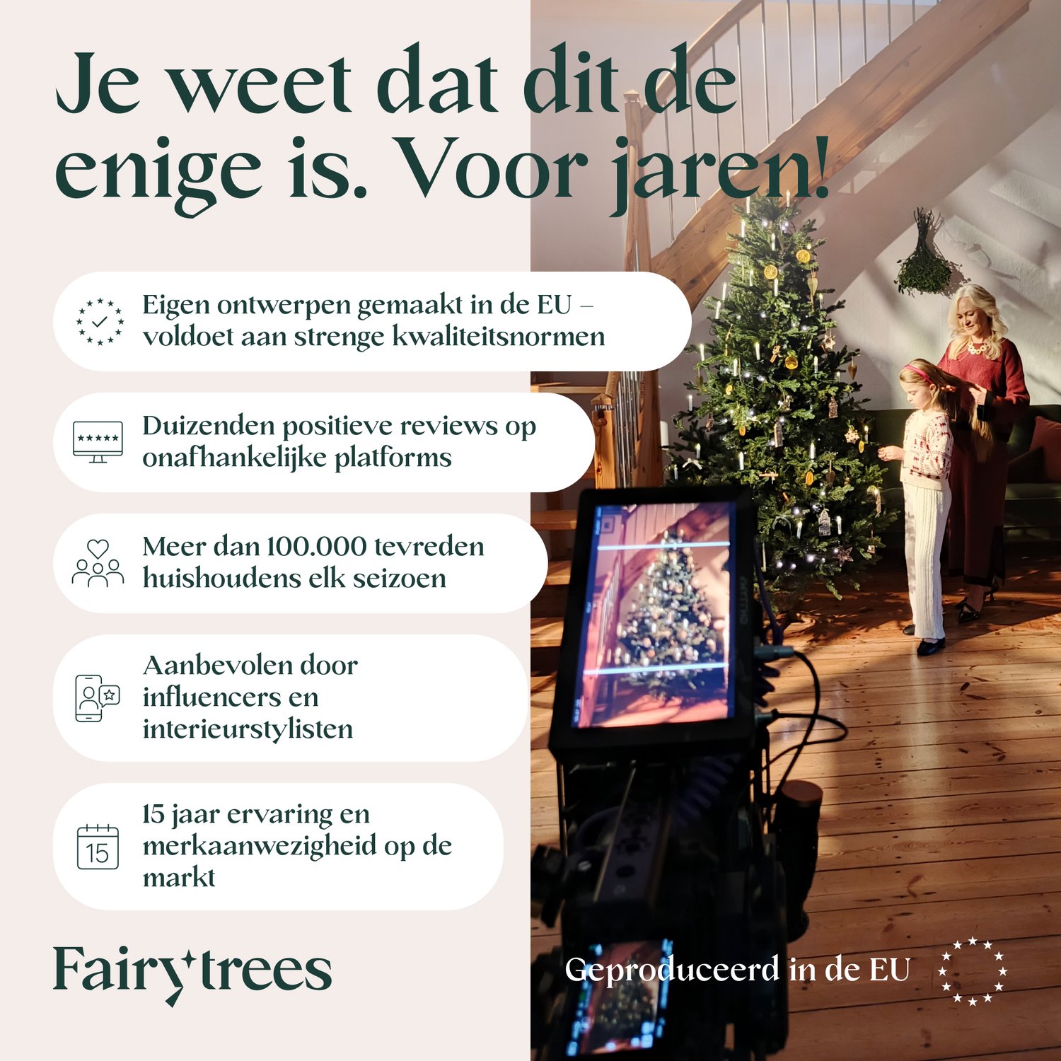 FAIRYTREES Kunstkerstboom 120 cm met PE-takken, Donkergroen, Nordmann-spar Handgemaakt in Europa, Testwinnaar, Kleine en Realistische Kerstboom met Houten Standaard, Model FT29 – foto 5