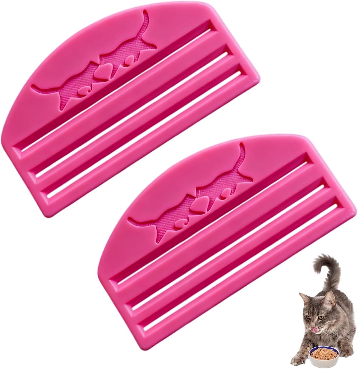 2-delige set snackuitperser voor katten, geschikt voor natvoerzakjes