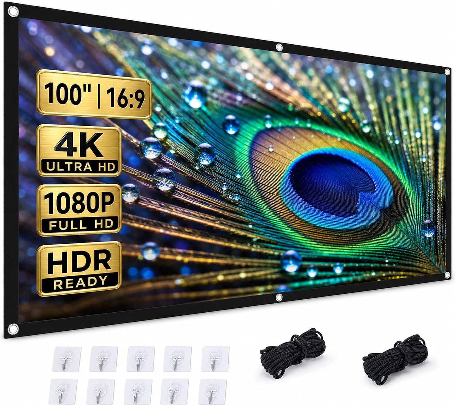 Projectiescherm 100 inch, 16:9 HD
