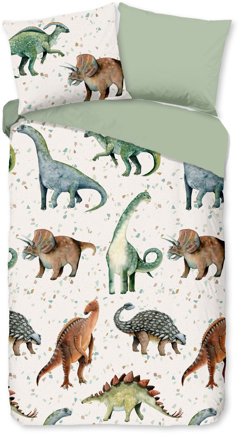 Pure dekbedovertrek dinosaurus - 1 persoons 140x200/220 cm - Groen - Microvezel Green
