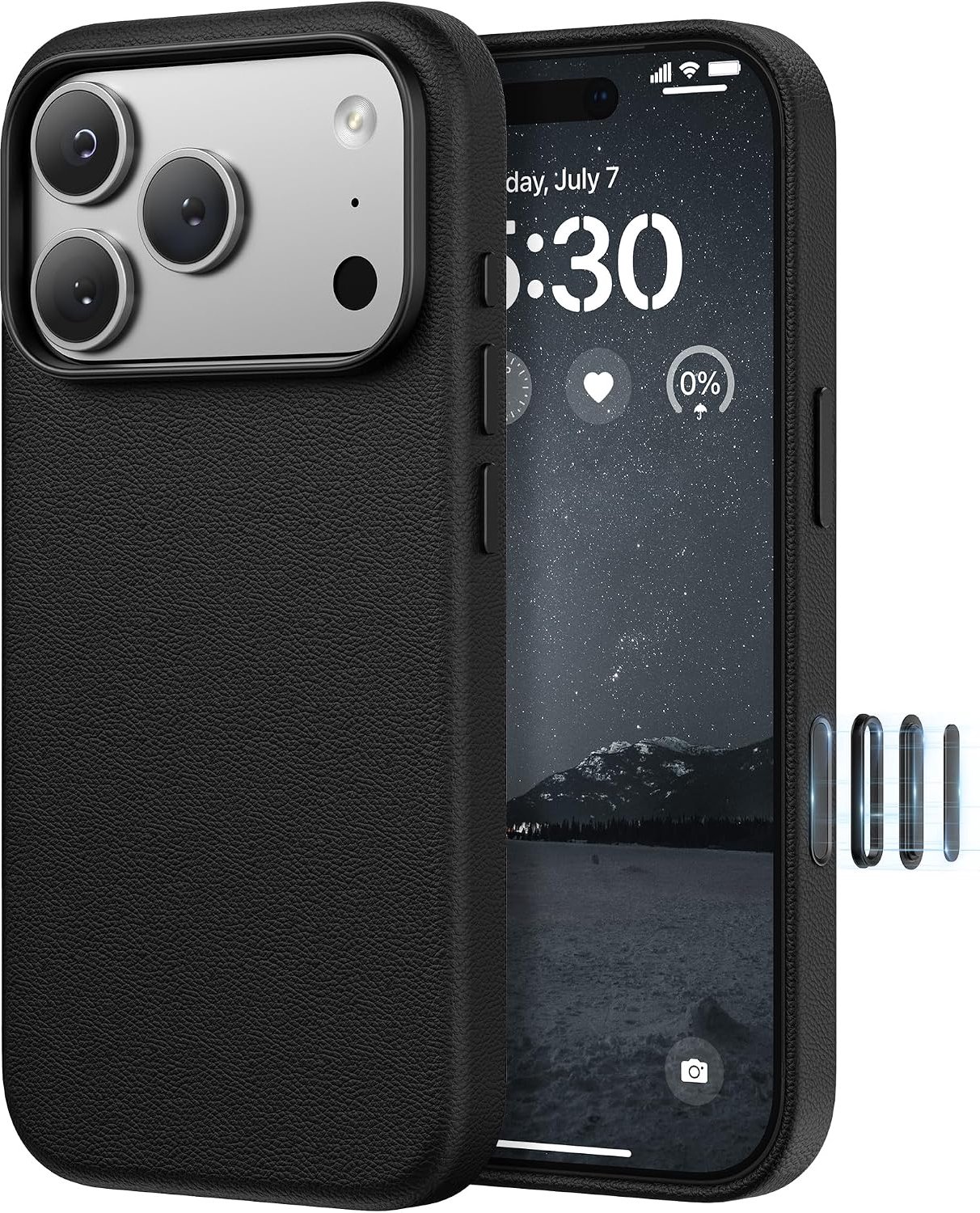 Zandarix Hoesje Geschikt voor - Apple iPhone 18 Pro - Back Cover Hoesje - Hoogwaardig Kunstleer - Geschikt voor Mag - Cameraknop - Zwart