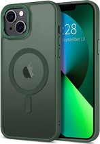 Sounix Hoes Geschikt voor iPhone 13 & 14 - MagSafe Hoesje - Magnetisch Telefoonhoesje - Beschermhoes - Groen