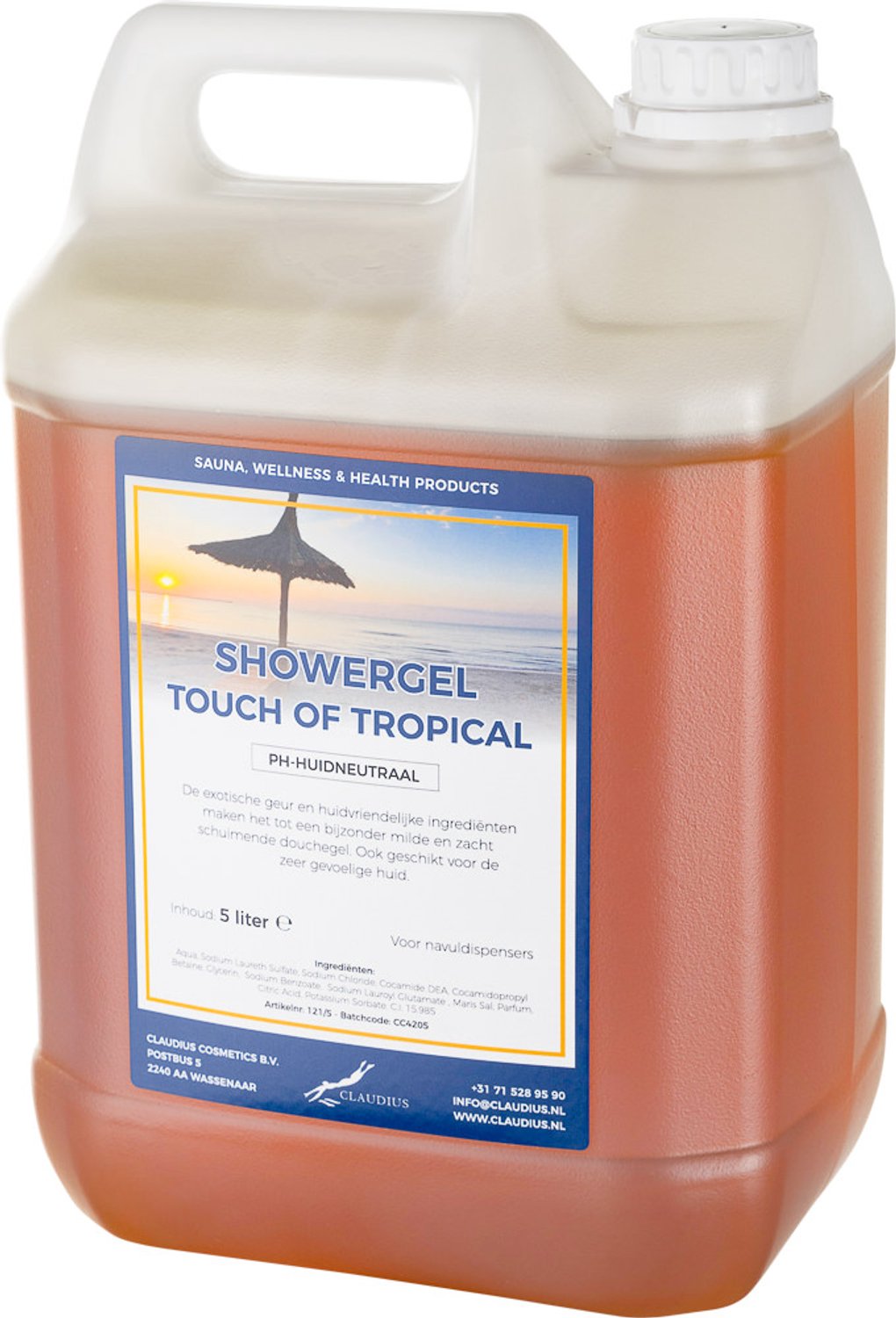 Claudius Douchegel Touch Of Tropical 5 liter - showergel - navulling - voordeelverpakking