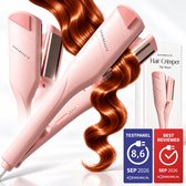 Sansbeauté® Wave Krultang 32mm - Wafeltang Haar - Keramische Haarkruller Beach Waves - Mermade Hair Waves - Mermaid Waves Krultang - Wavy Hair - Krultangen - The Waver - Haarstyler Hair Curler - Dunne en Dikke Crimper
