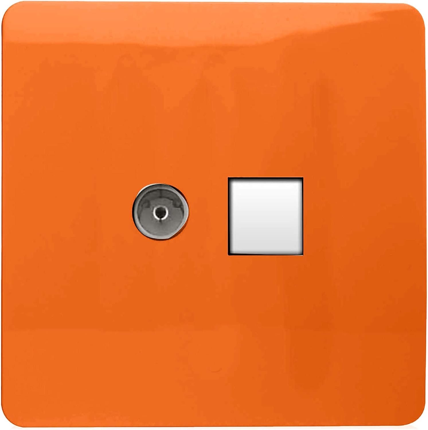 TV Co-axiale Aansluiting - Glossy Oranje - Brandwerend ABS - Eenvoudig te installeren - m-winkel