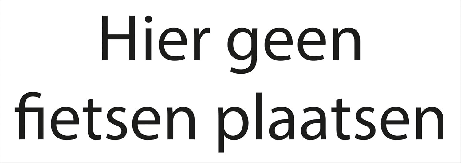 Hier geen fietsen plaatsen stickers 36 cm x 12,5 cm - vinyl - water- en weersbestendig - duidelijk verbod - 5 stuks - ServiceTopper