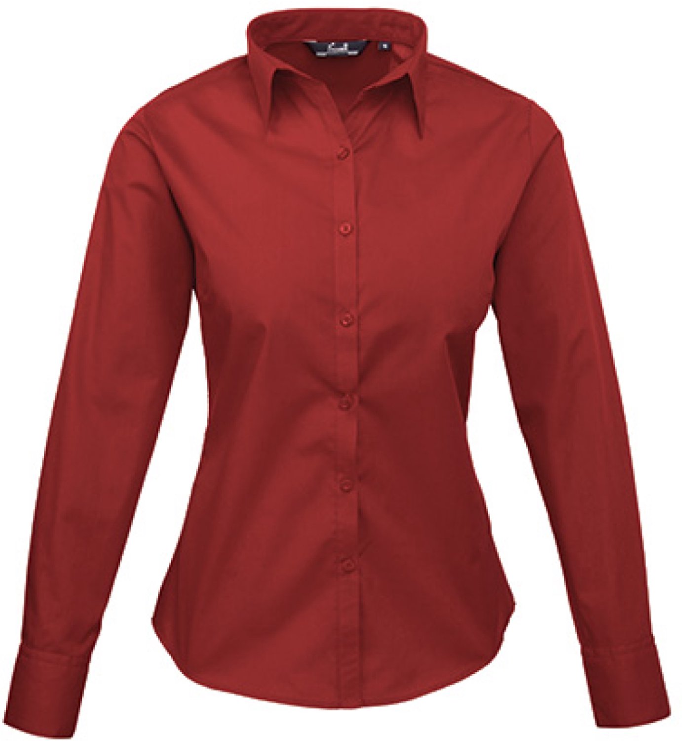 Premier Workwear - Women´s Poplin Long Sleeve Blouse - Burgundy - 46 (XXL/18)