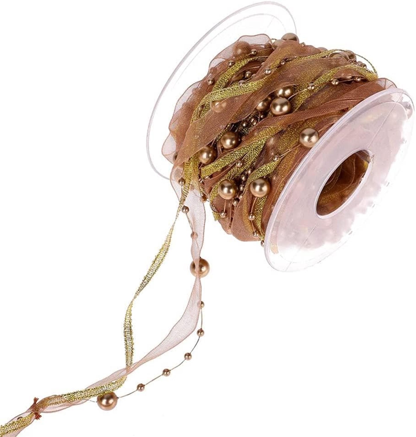 10 meter perlenband, chiffonband, organza-spitzenband, decoratiespand, kant, voor bruidsbloemen, naaiwerk en verpakkingen