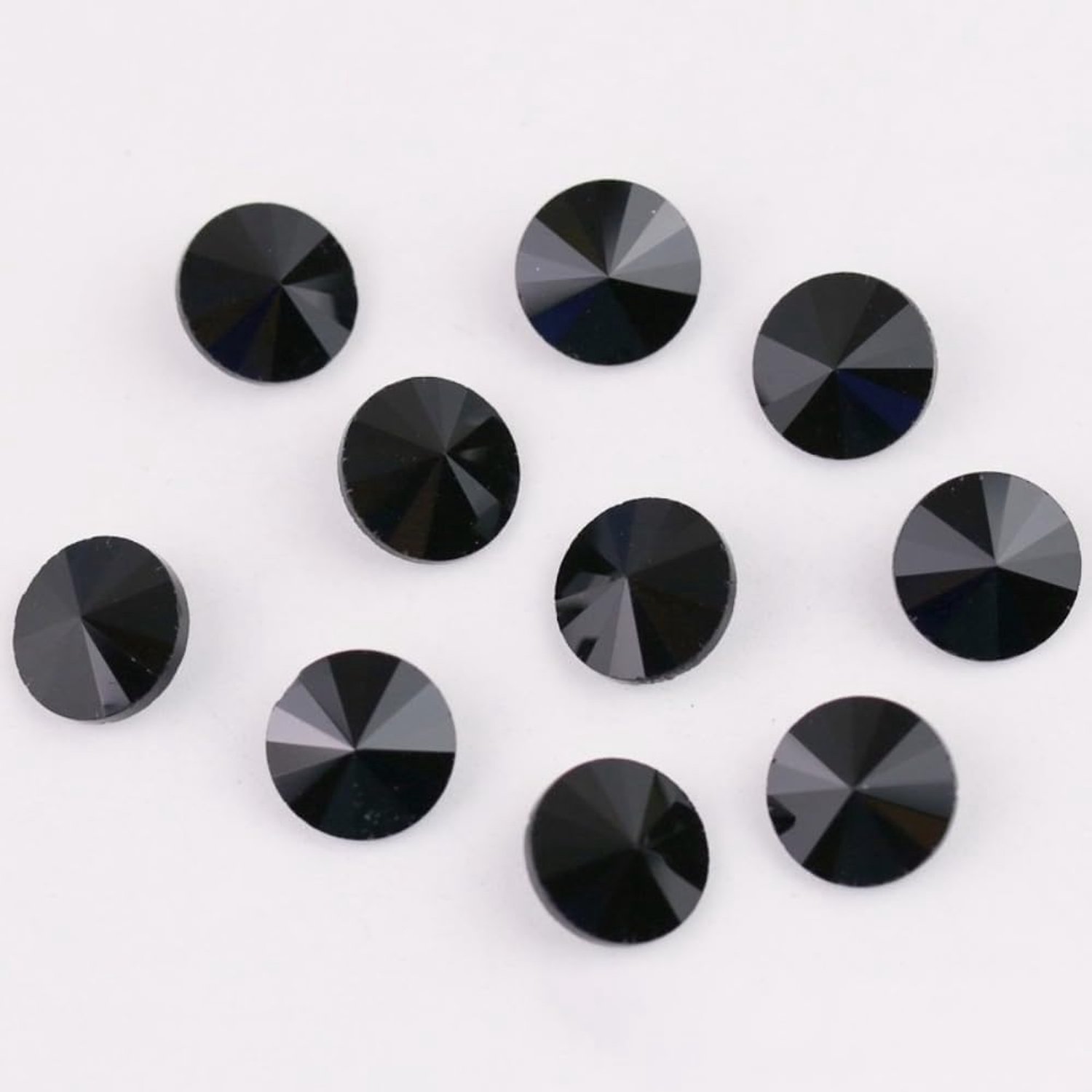 60 Stuks glittersteentjes, 10mm, zwart
