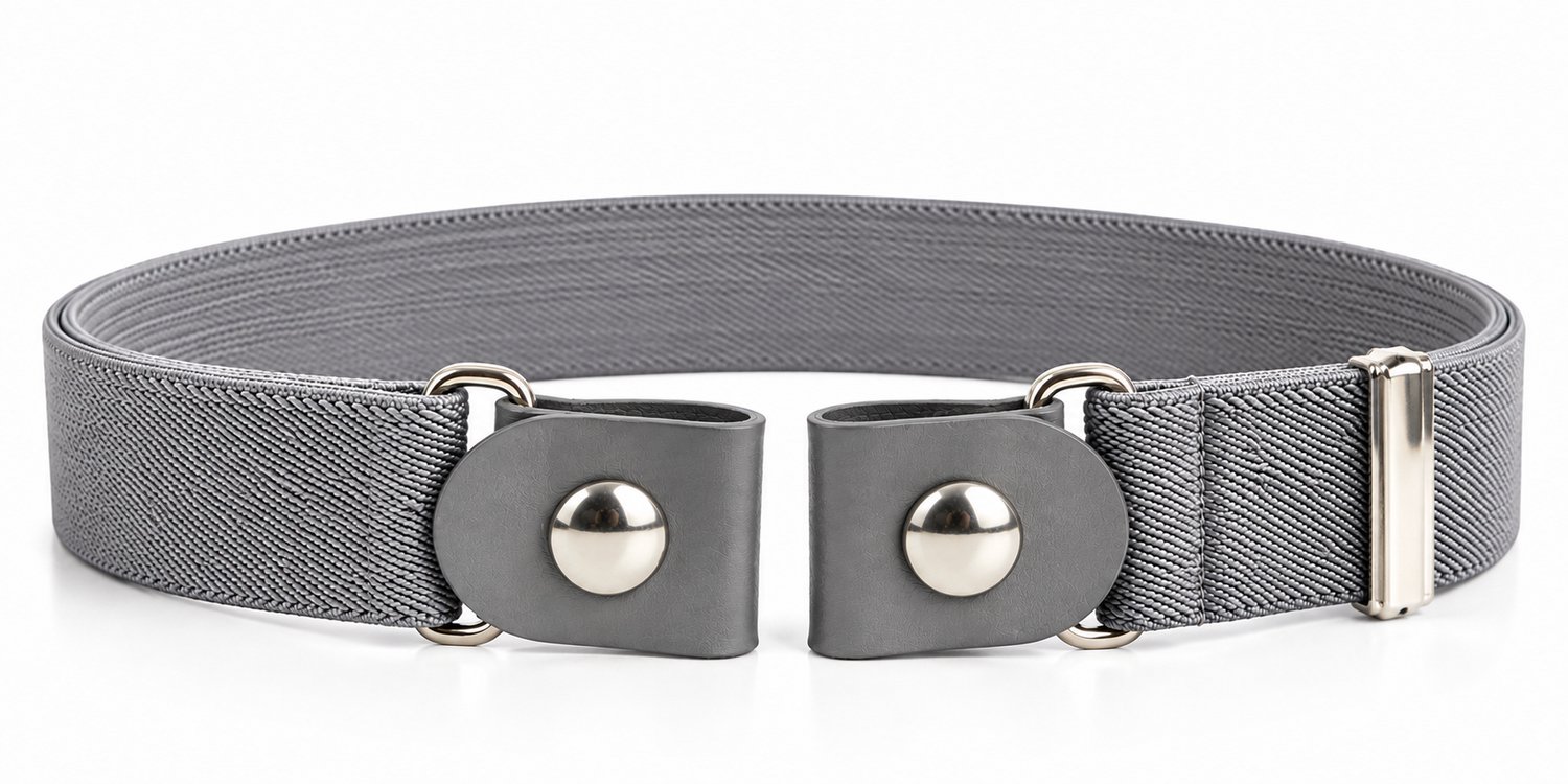 Elastische Riem Zonder Gesp – Licht Grijs – 3 cm Breed – Gesploze Riem – Verstelbaar – Dames, Heren & Kinderen