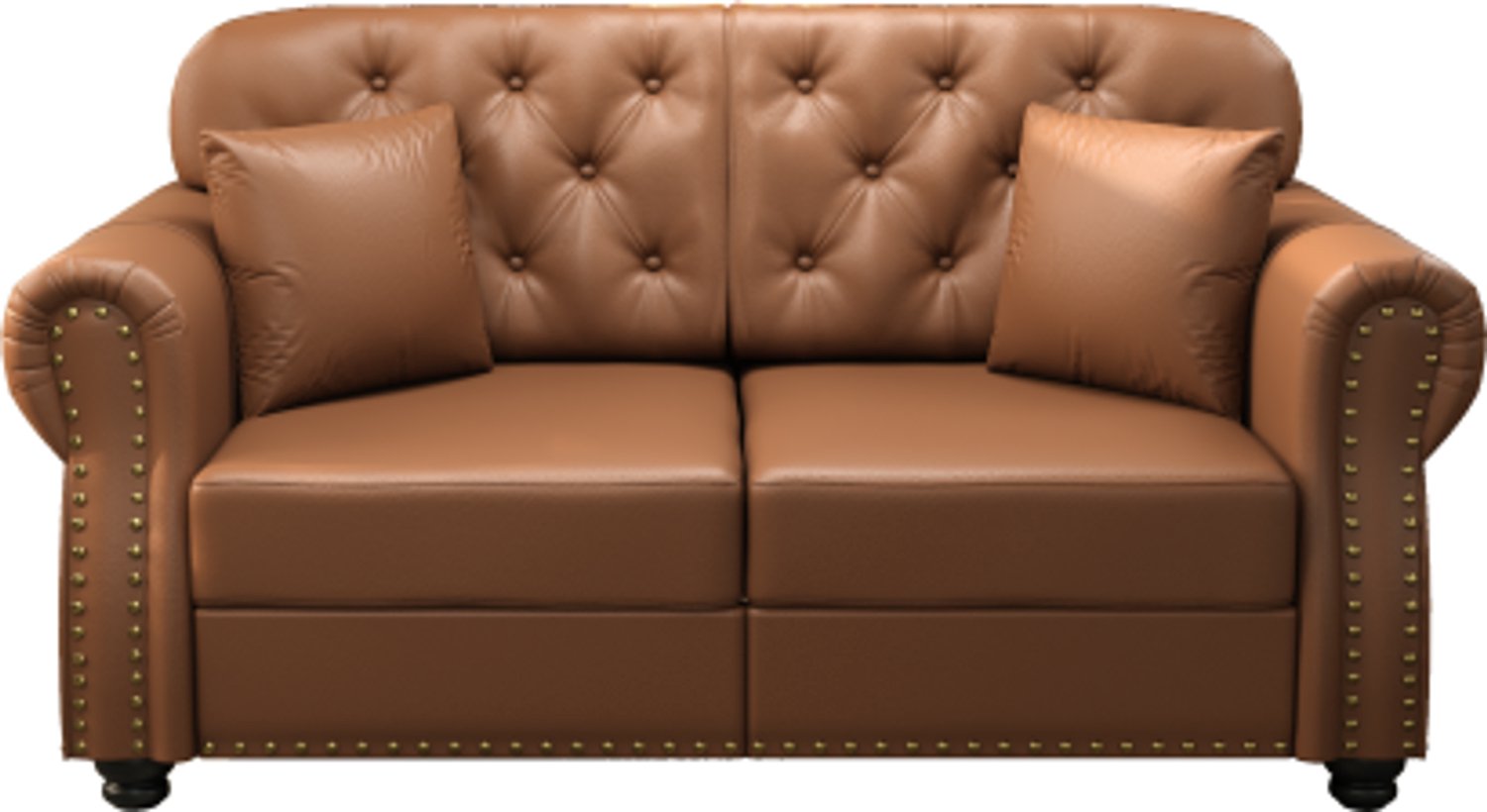 in& out door furniture 160 cm Chesterfield tweezitsbank, kunstleren tweezitsbank, zitkussen met veren kern, knoopdoornting, rollende armleuning ontwerp, spijkerkop decoratie, Burin