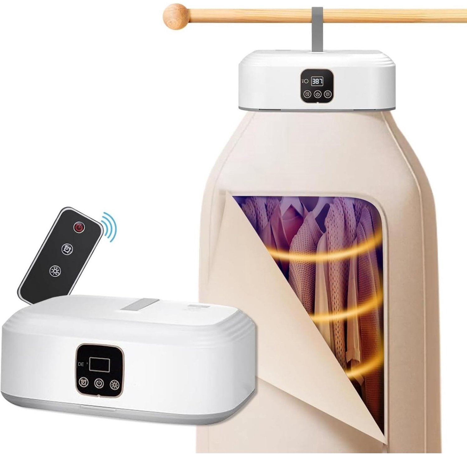 SSTRWGOOD Kleine draagbare wasdroger – Compacte elektrische warmtepompdroger – Minidroger – Elektrische wasdroger - Voorzien van timer, uv-sterilisatie en automatische uitschakeling – Heteluchtdroger geschikt voor appartementen, woningen en op reis Wit