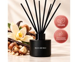 Geurstokjes - Geurstokjes Vanille - Vanillegeur Geurstokjes - Roasted Hazelnut - Luxe Geurstokjes Nolée and Nulu - Sterke geurverspreiding - 3-4 maanden geurbeleving - Vegan