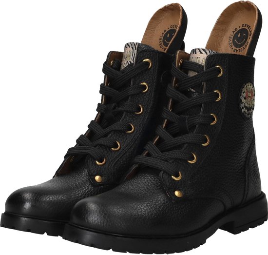 Develab Veterboots - Meisjes - Zwart - Maat:28