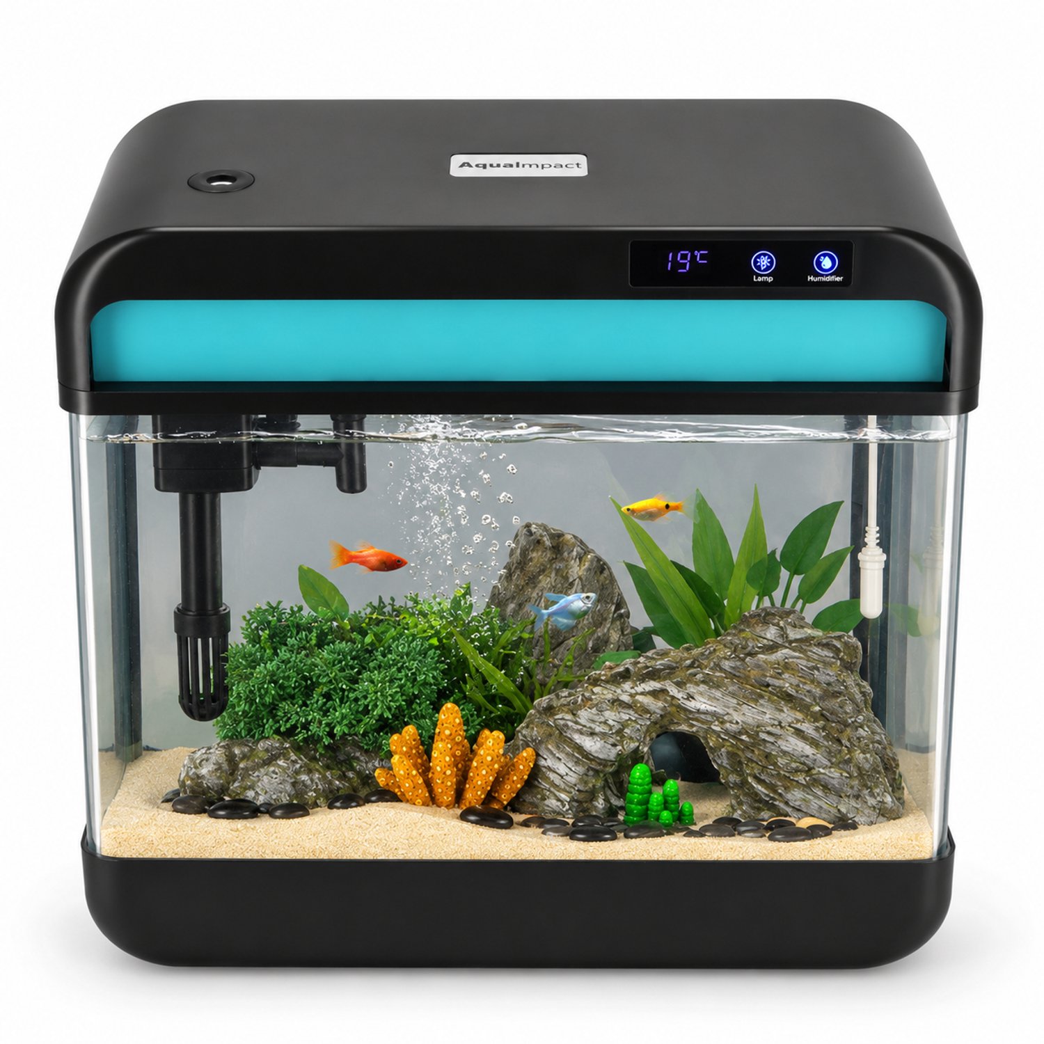 AquaImpact Zelfreinigend Aquarium 13 L - Set met 3-in-1 Pomp