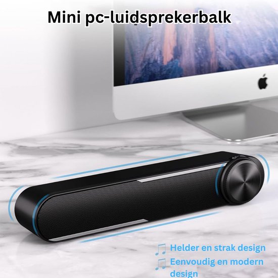 Soundbar PC - Speaker Computer - Plug & Play - ( Anount of W) - Zwart — afbeelding 2