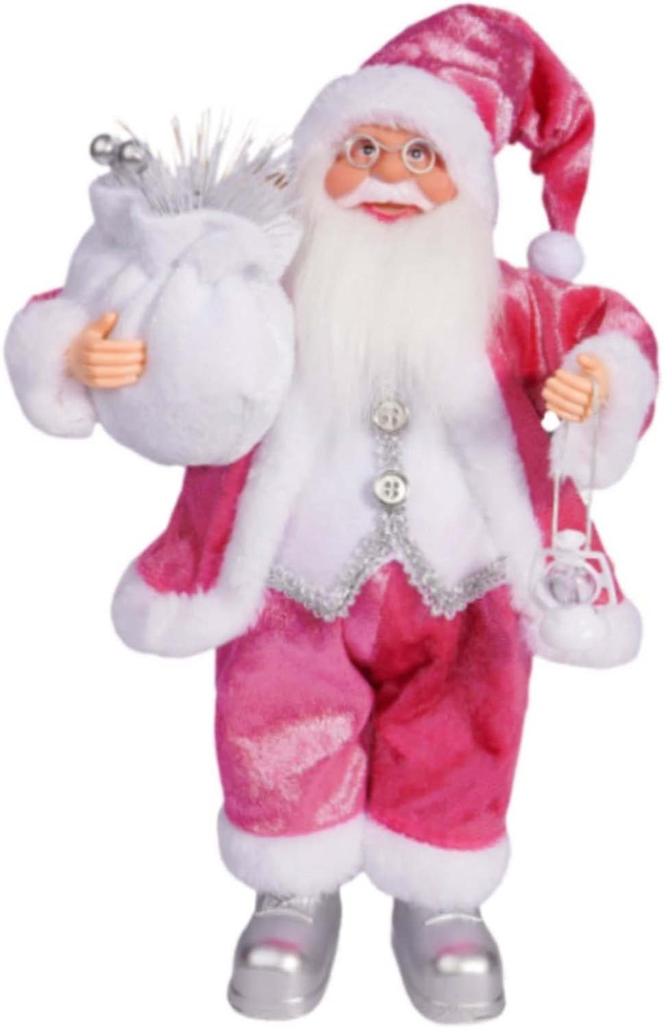 Feestelijk kerstmanfiguur voor huisdecoratie, roze