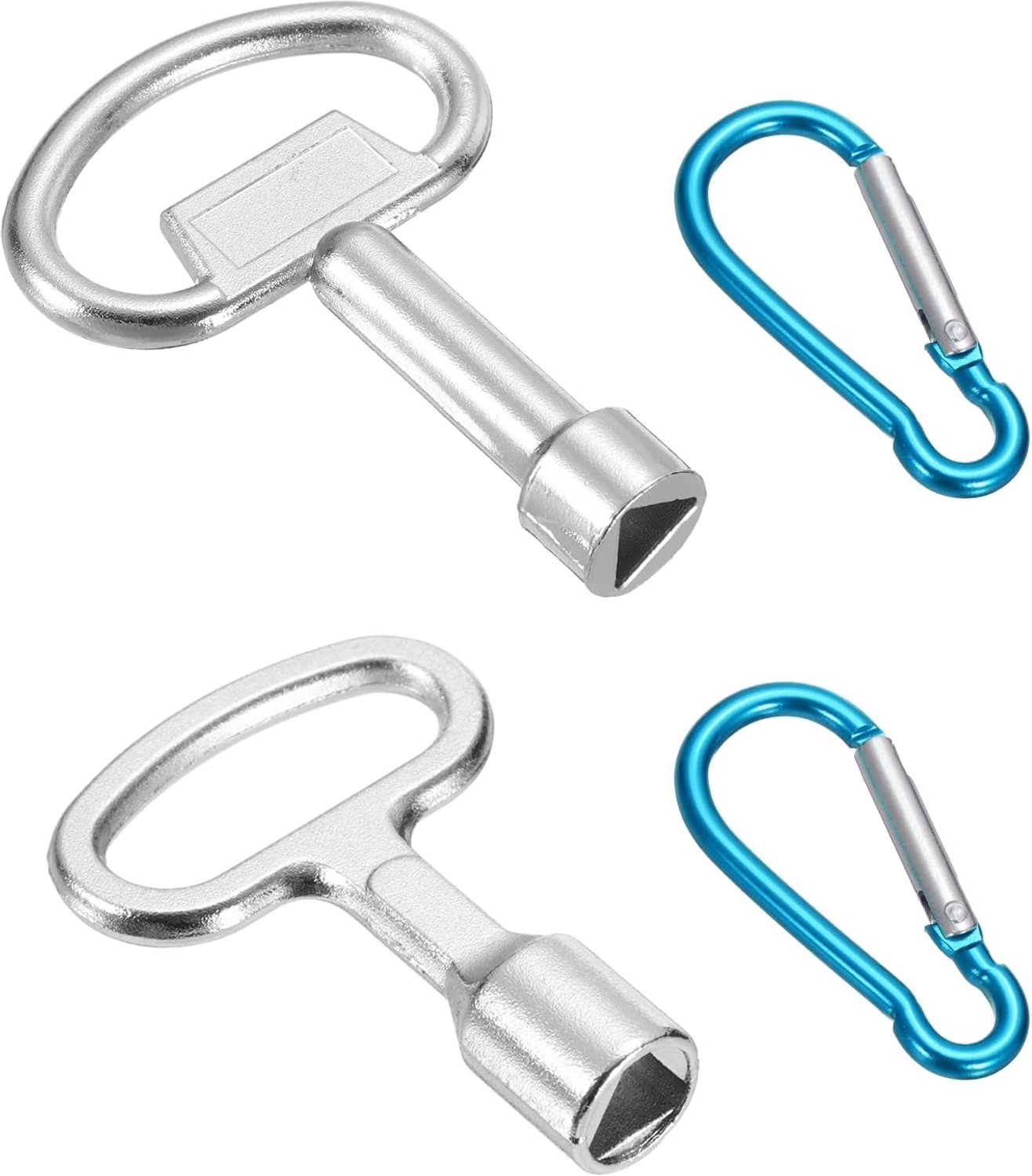 driekantsleutel 40mm - zilver metaal - voor vuilnisemmer en meters - sterk en duurzaam - 2 stuks - Vemera
