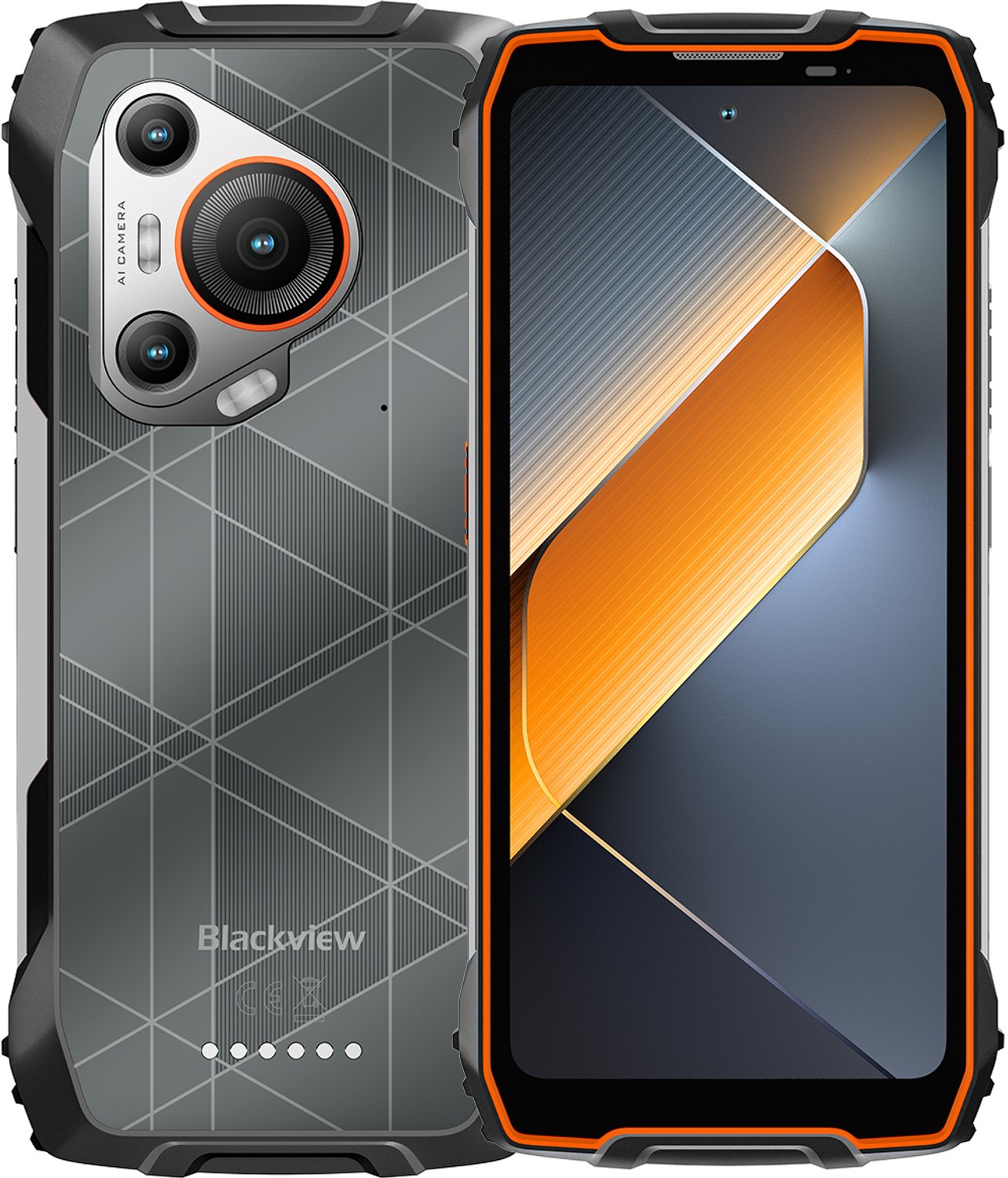 Blackview BL7000 - AI Robuuste Smartphone - 5G - 24GB RAM - 256GB ROM - 6.78 inch 120Hz - Robuuste Telefoon - IP68 Waterdicht - Nachtzicht - Android 15 - NFC - GPS - Oranje