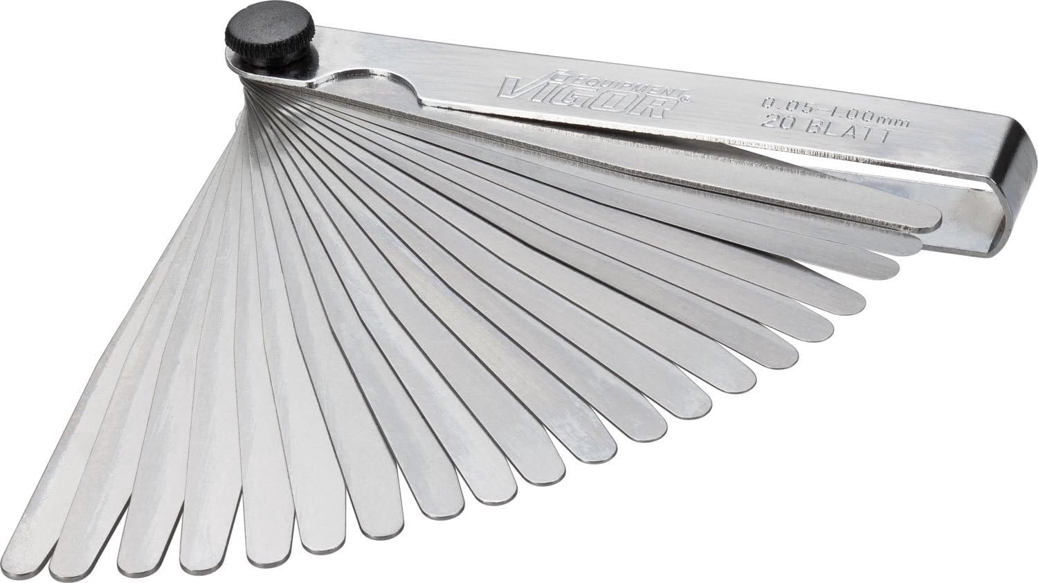 voelermaatset 20 bladen - conische bladen 0,05 - 1,00 mm - voor spleetafmetingen en contactafstanden - ServiceTopper
