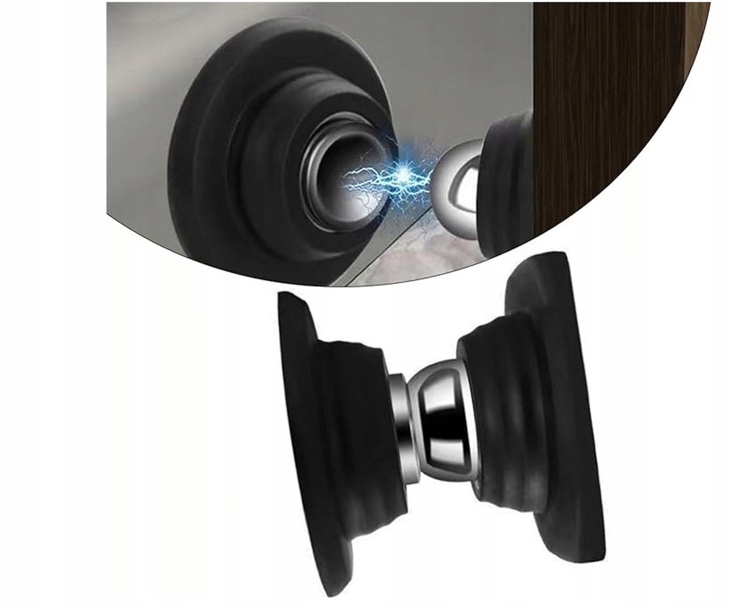 Magnetische Deurstopper Zwart - Sterke Deurvanger met Magneet