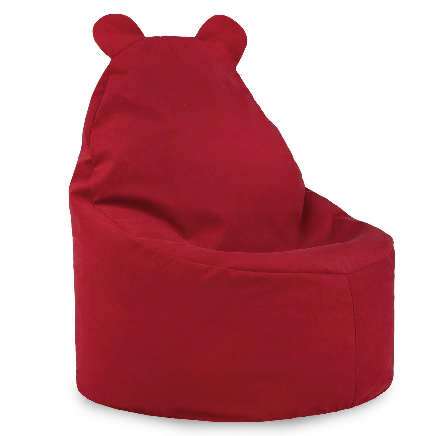 Italpouf Rode Teddy Poef Zitzak Kinderen - Zacht Velours, Veilig & Gecertificeerd Rood