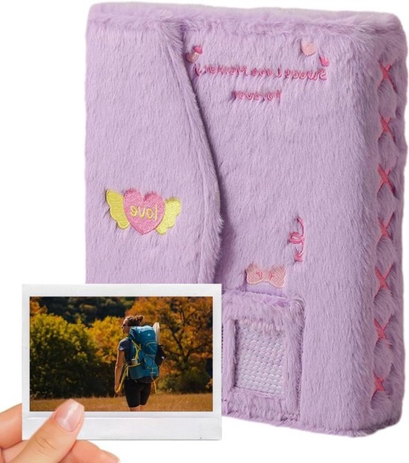 Plakboek Album - Fotoalbum - Herinneringen Bewaren - Magnetische Sluiting - 23 x 19 cm - Paarse schelp