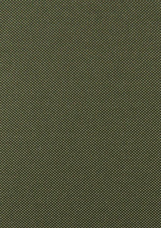 Close-up van de donkergroene, fijn geweven textuur van het waterafstotende kussenmateriaal.