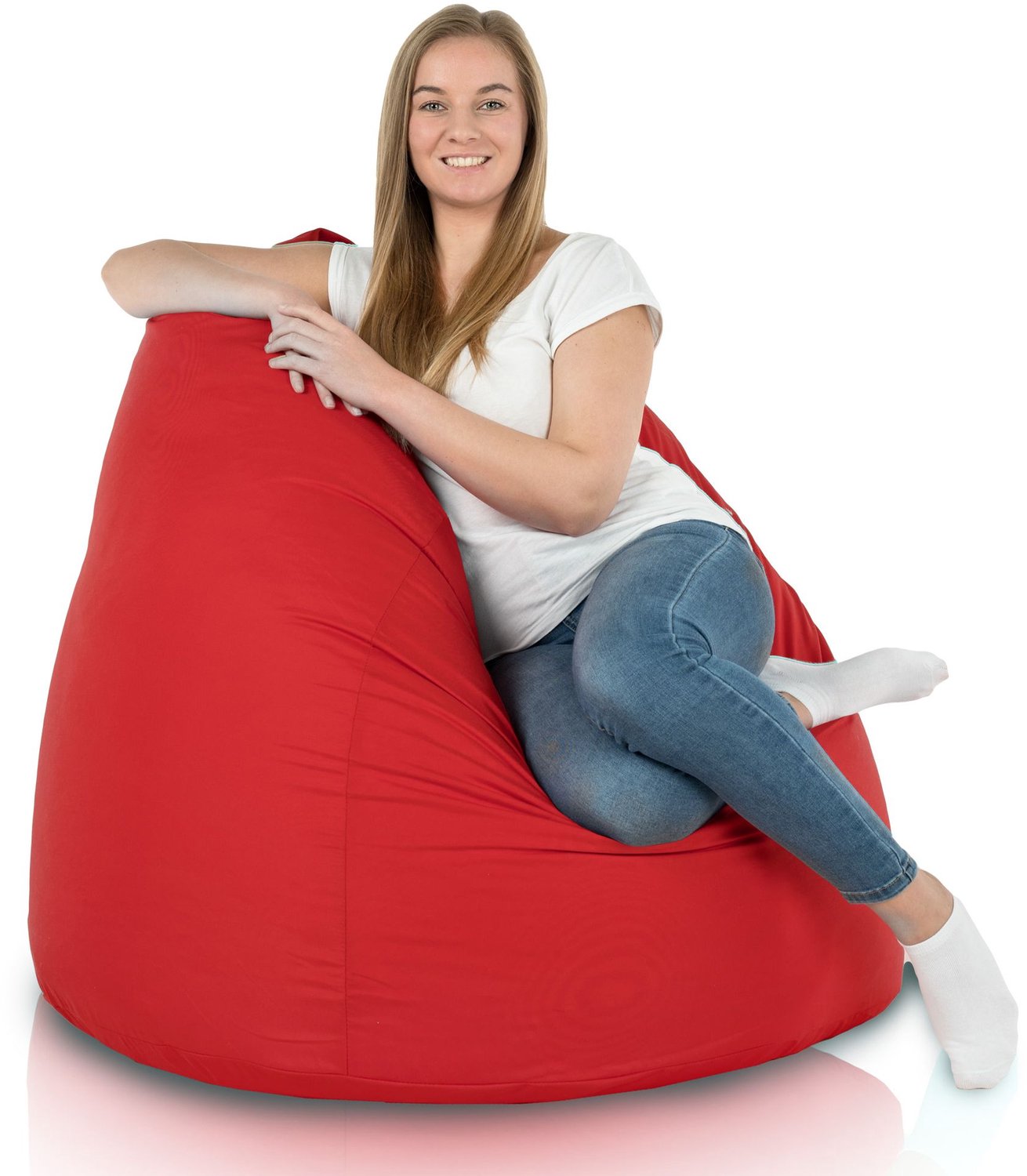 Italpouf Rode XXL Outdoor Zitzak Puf - Waterdicht en Comfortabel Rood