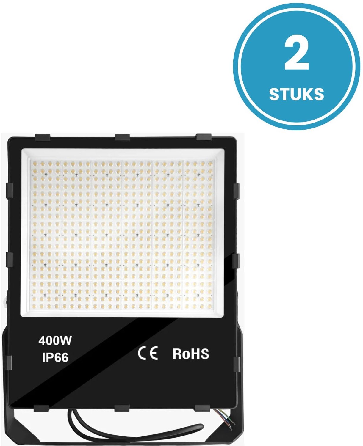 LED Schijnwerper 400W - 68.000 lm - Neutraalwit 5000K - 170 lm/W - 90° - IP66 - Terrein- & Sportveldverlichting - Set van 2 - 5 jaar garantie