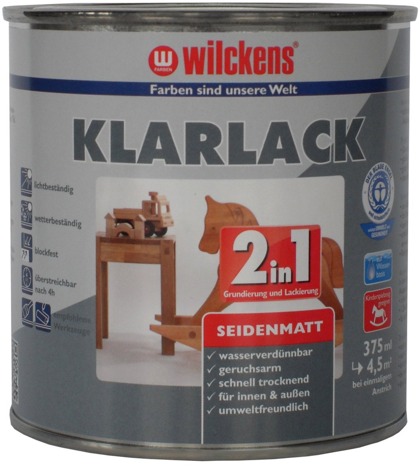 Wilckens Blanke lak Acryl Kleurloos 0,375 L Zijdeglans