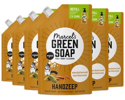 Marcel's Green Soap Handzeep Navulling - Sandelhout & Kardemom - 6 x 500ml