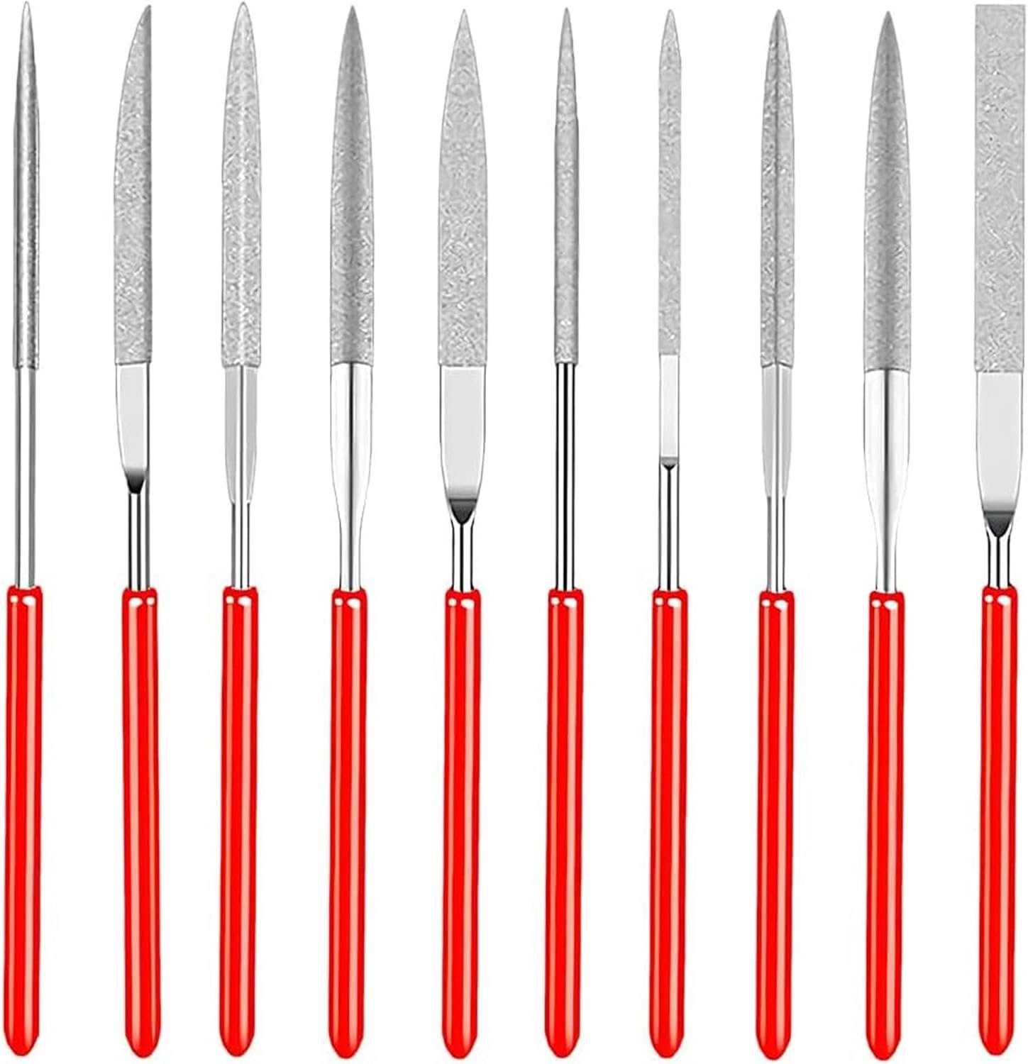 Mini diamantvijlen set 10 stuks - 100mm lang - veelzijdige vormen - perfect voor fijn werk - ShopVlot
