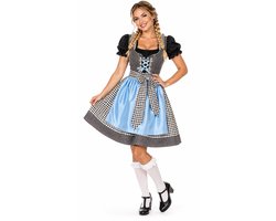 Tiroler Dirndl “Himmelblauw” – zwart/wit - maat 36