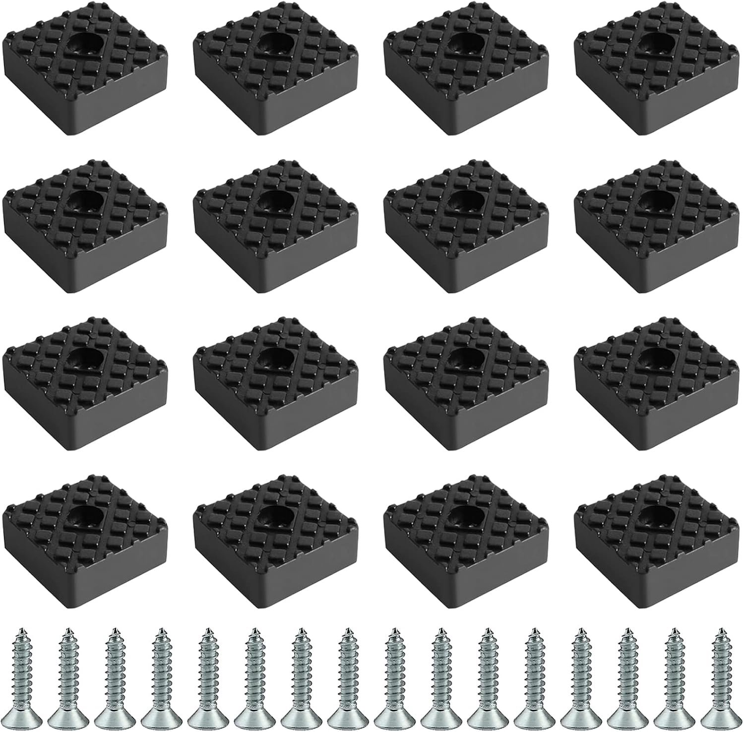 Rubberen meubelpootjes 30 x 30 mm - vierkant - met schroef - antislip voor meubels - ShopVlot