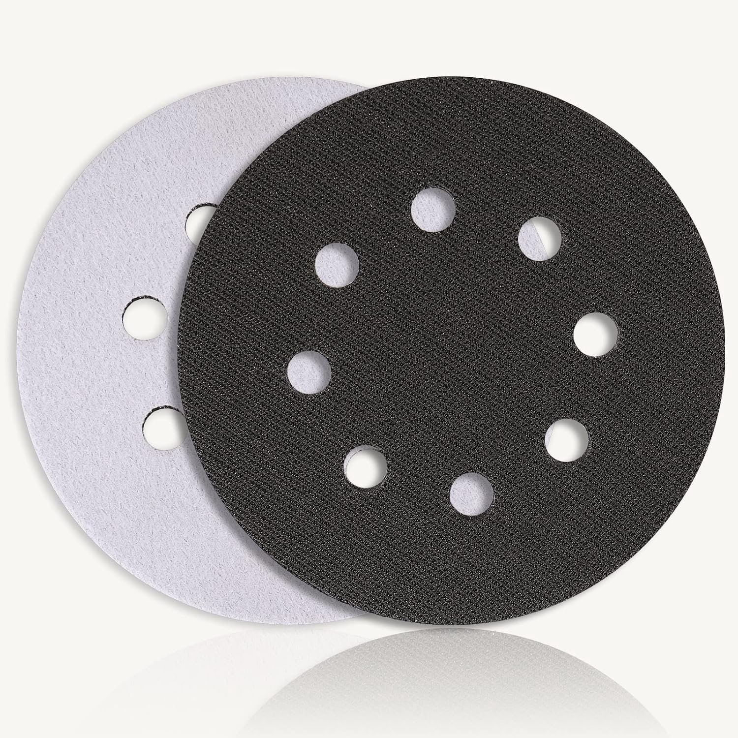 STEBRUAM 2 Pack 8-Hole Soft Sponge Sanding Plates for Grinding Machine and Noise Reduction Protection (125mm) - ShopVlot