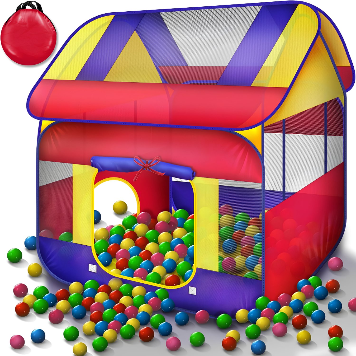 KLS® Speeltent - Kindertent - Speeltent voor Kinderen - Multikleur - 120cm x 123cm x 126cm