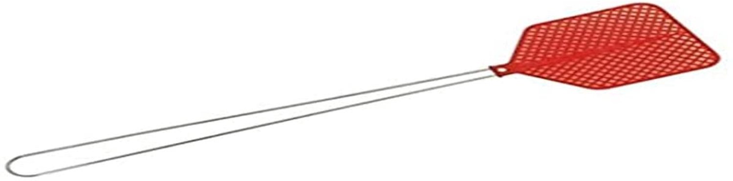 Lamapla 8011887000030 Vliegenmepper met ijzeren handvat, 42,5 x 10 x 0,6 cm, kunststof, rood - ShopVlot